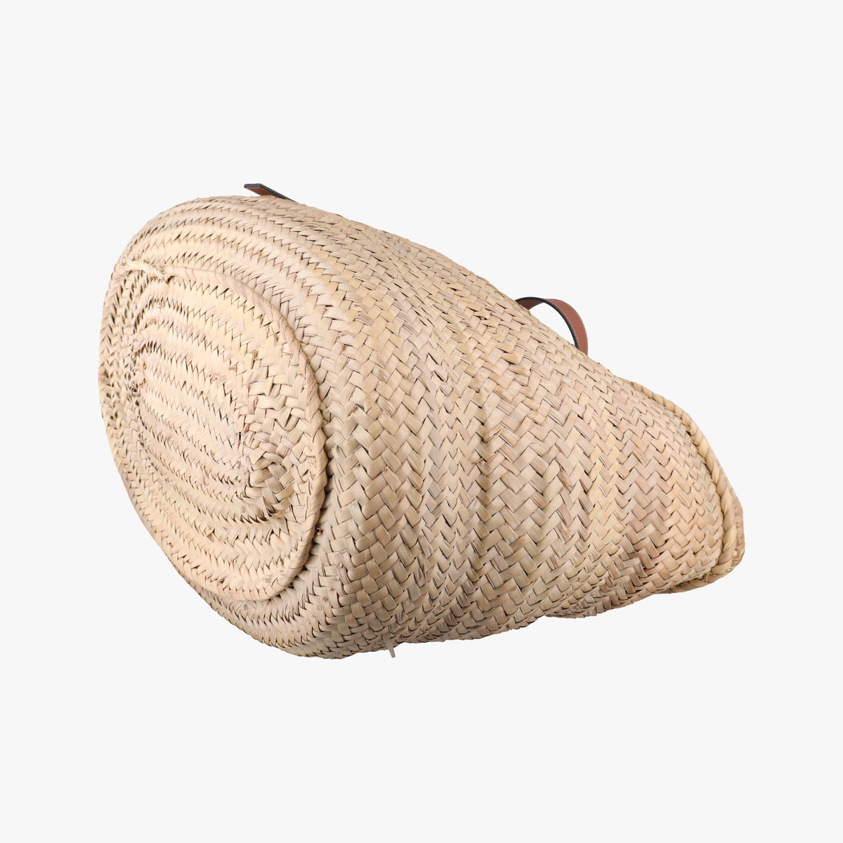 basket Beige×Brown Leather × Raffia 411852バスケット ベージュ×ブラウン レザー x ラフィア 411852