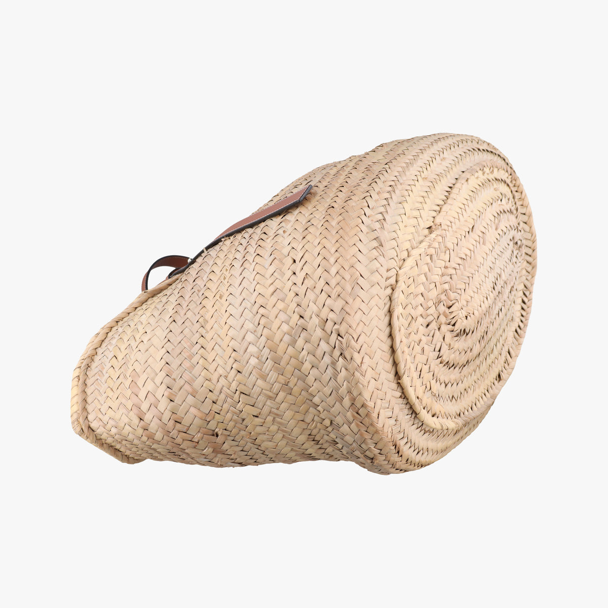 basket Beige×Brown Leather × Raffia 411852バスケット ベージュ×ブラウン レザー x ラフィア 411852