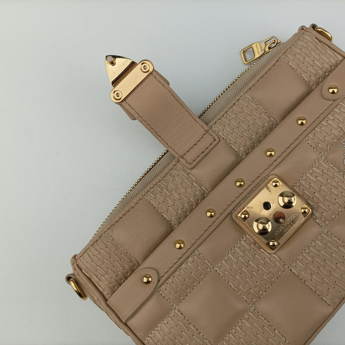 Pochette Troca Damier Giant Beige Lambskin M59048 IC Chipポシェット トロカ ダミエ ジャイアント ベージュ ラムスキン M59048 ICチップ