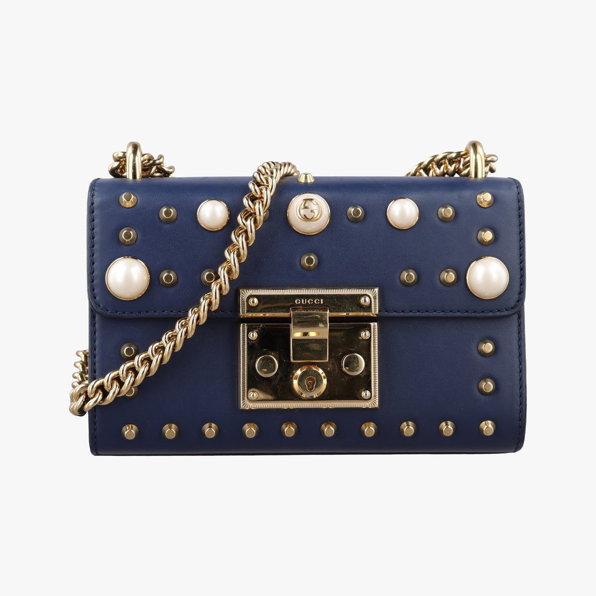 Padlock Navy Leather 432182 G021580443パドロック ネイビー レザー 432182 G021580443