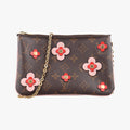 Pochette Double Zip Brown x Pink x Red Monogram canvas M63905 GI0179 IC Chipポシェットドゥーブルジップ ブラウン×ピンク×レッド モノグラム キャンバス M63905 GI0179 ICチップ
