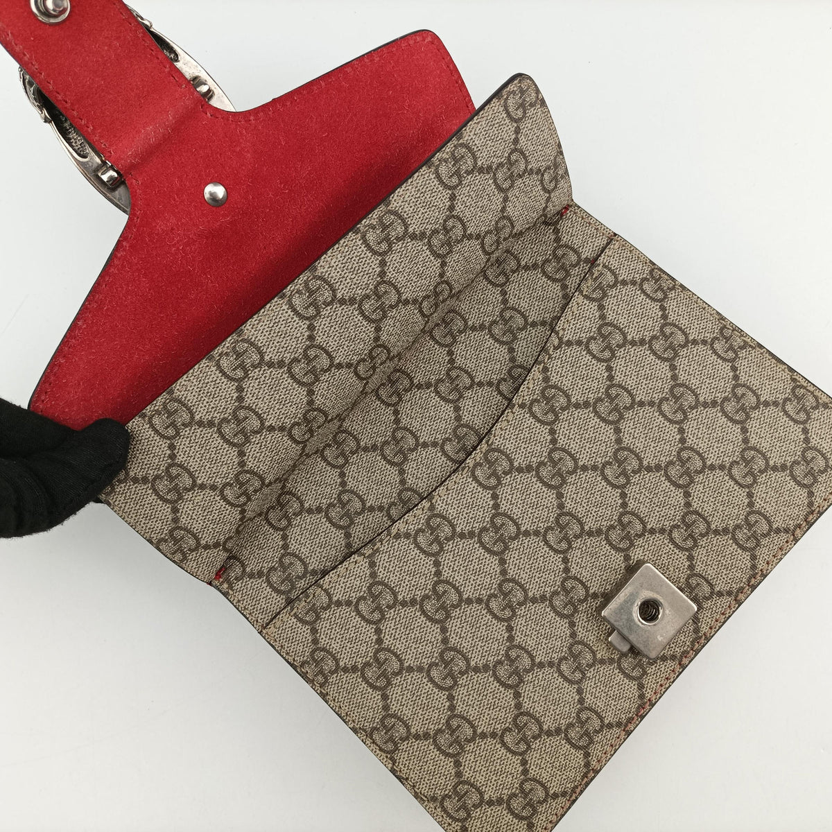 Dionysus beige×red PVC coated canvas × suede 421970 D019918458ディオニュソス ベージュ×レッド PVCコーティングキャンバス × スエード 421970 D019918458