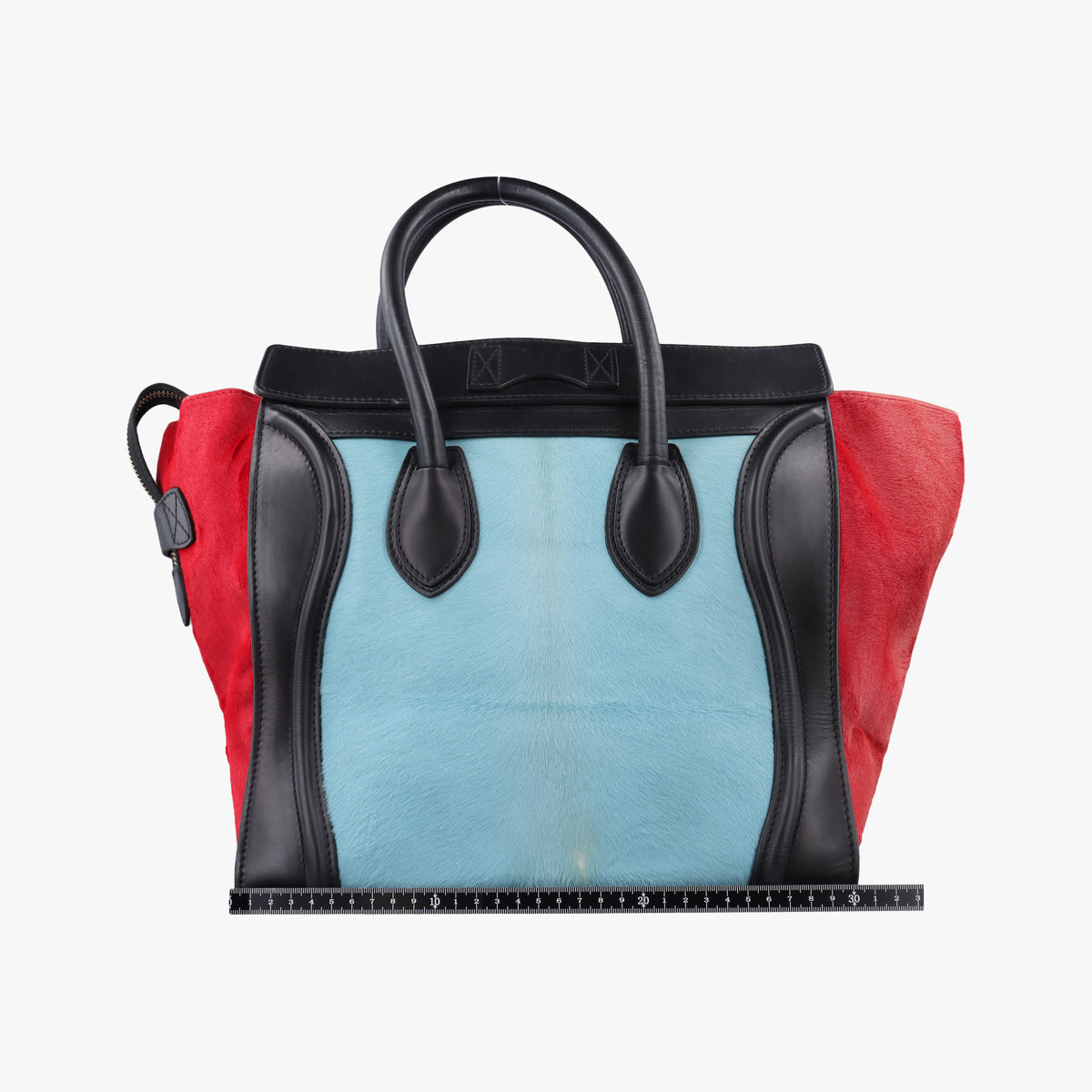Luggage Mini Shopper Black×Blue×Red Leather×Ponyhair U-GA-0123ラゲージミニショッパー ブラック×ブルー×レッド レザー×ハラコ U-GA-0123