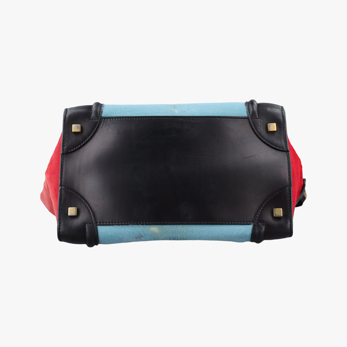 Luggage Mini Shopper Black×Blue×Red Leather×Ponyhair U-GA-0123ラゲージミニショッパー ブラック×ブルー×レッド レザー×ハラコ U-GA-0123