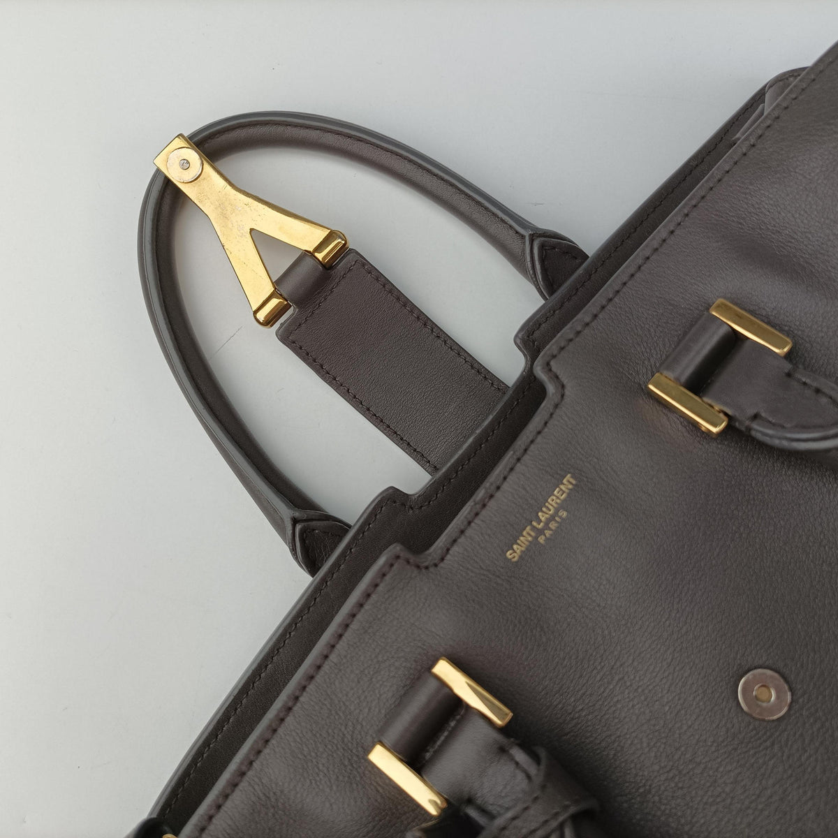 Y Ligne Petit Cabas Grey Leather 311210 311210.529258Yライン プチカバス グレー レザー 311210 311210.529258