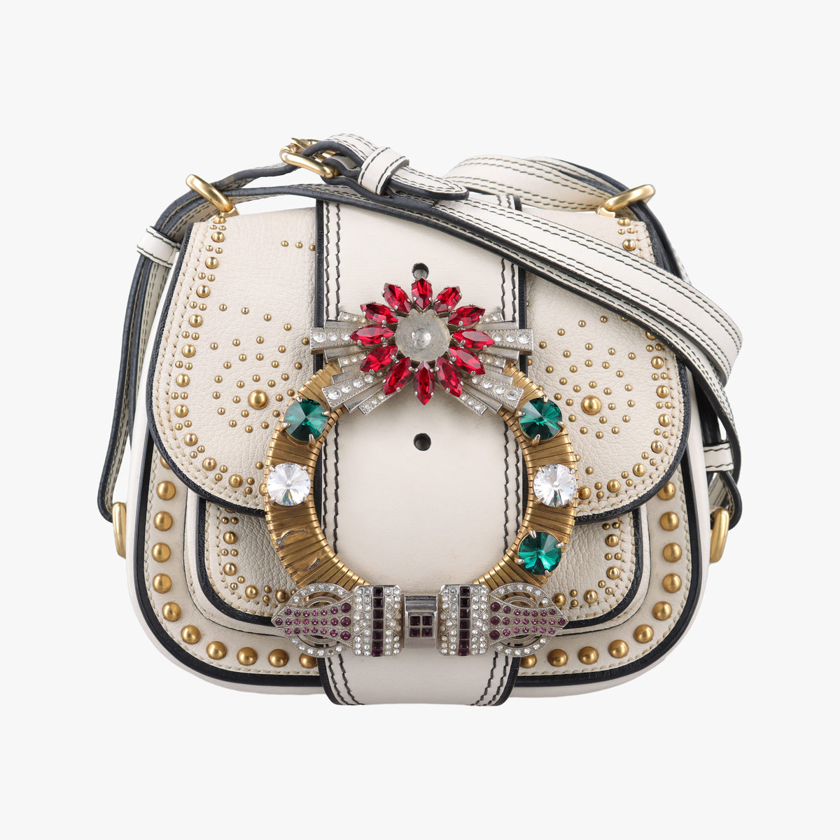 Miu Lady White Leather 37ミュウレディ ホワイト レザー 37