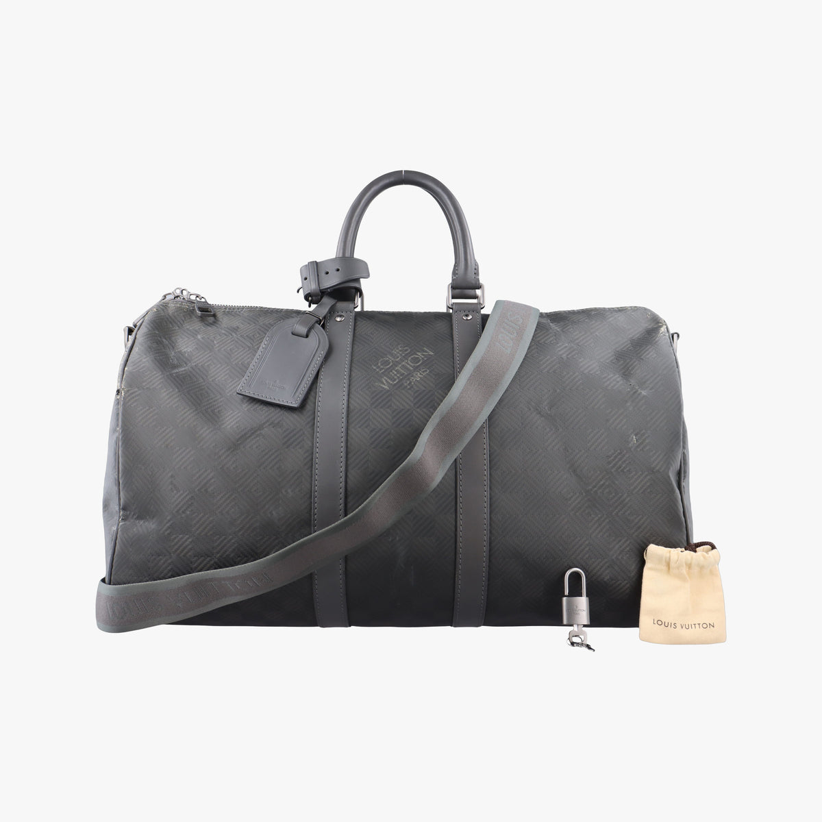 Keepall Bandouliere 45 Gray Damier Carbon N41323 Lot number unknownキーポルバンドリエール45 グレー ダミエカーボン N41323 製番不明
