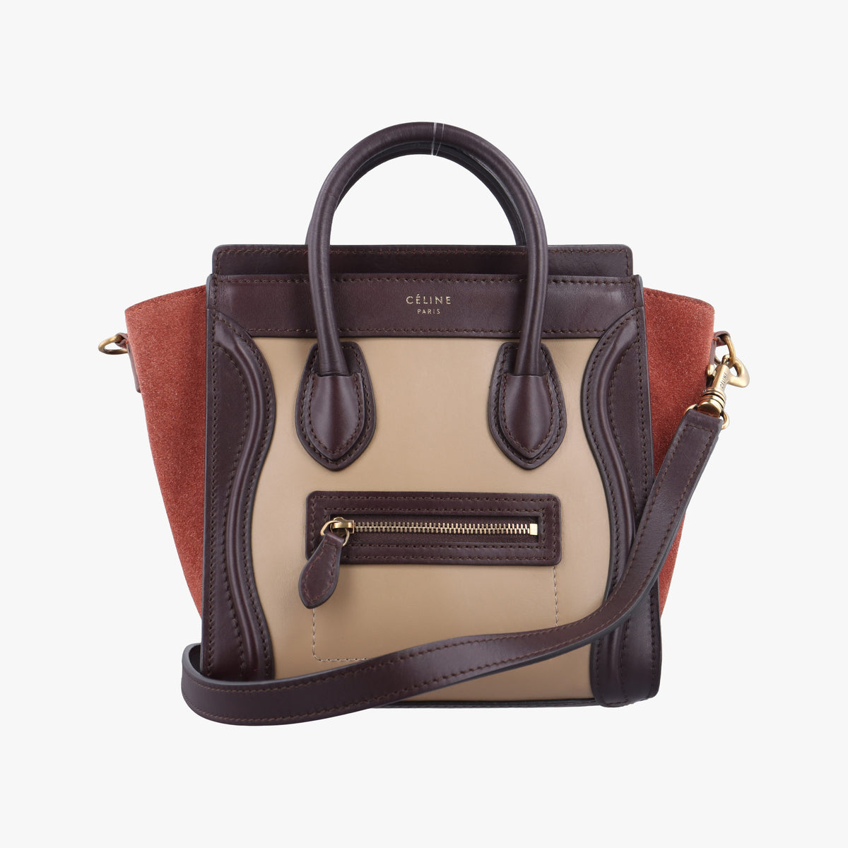 luggage nano shopper Beige×brown Leather×Suede S-CU-0122ラゲージナノショッパー ベージュ×ブラウン レザー×スエード S-CU-0122