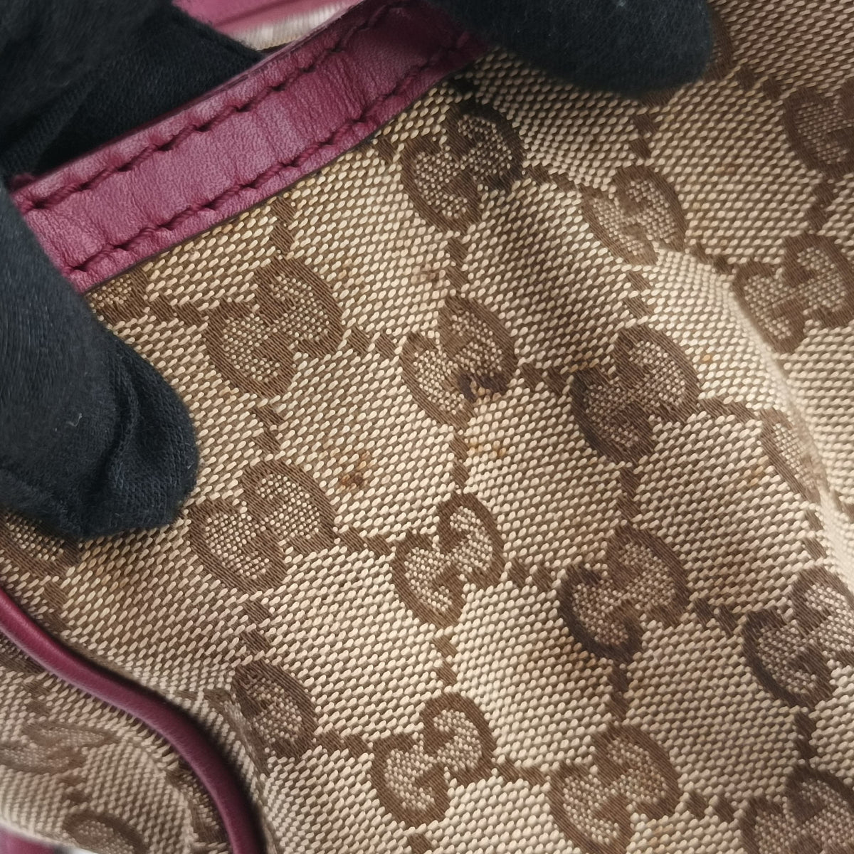 Guccissima Mayfair beige×rose red canvas×leather 257063 I9390936グッチシマ メイフェア ベージュ×ローズレッド キャンバス×レザー 257063 I9390936
