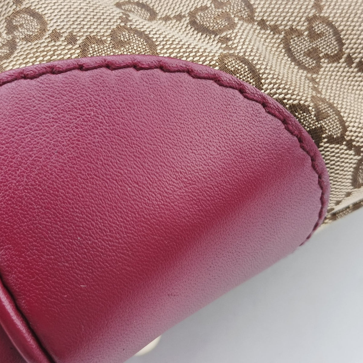 Guccissima Mayfair beige×rose red canvas×leather 257063 I9390936グッチシマ メイフェア ベージュ×ローズレッド キャンバス×レザー 257063 I9390936