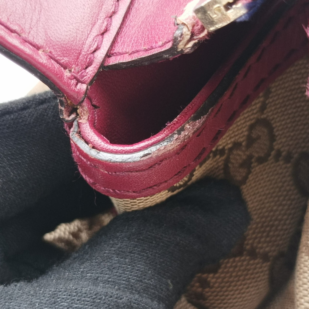 Guccissima Mayfair beige×rose red canvas×leather 257063 I9390936グッチシマ メイフェア ベージュ×ローズレッド キャンバス×レザー 257063 I9390936