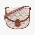 Triomphe Mini Besace White×brown PVC coated canvas  U-CU-5201ミニ ブザス トリオンフ ホワイト×ブラウン PVCコーティングキャンバス  U-CU-5201