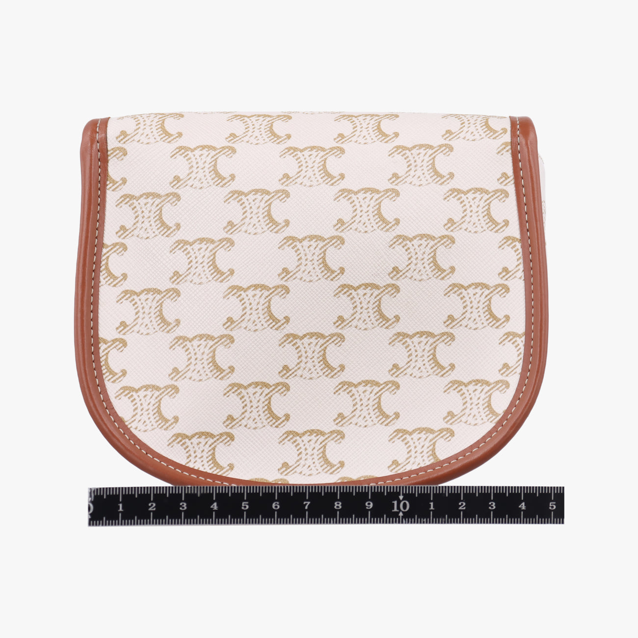 Triomphe Mini Besace White×brown PVC coated canvas  U-CU-5201ミニ ブザス トリオンフ ホワイト×ブラウン PVCコーティングキャンバス  U-CU-5201