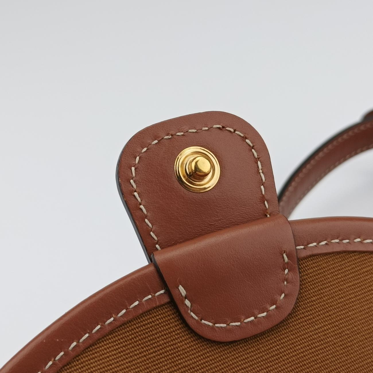 Triomphe Mini Besace White×brown PVC coated canvas  U-CU-5201ミニ ブザス トリオンフ ホワイト×ブラウン PVCコーティングキャンバス  U-CU-5201
