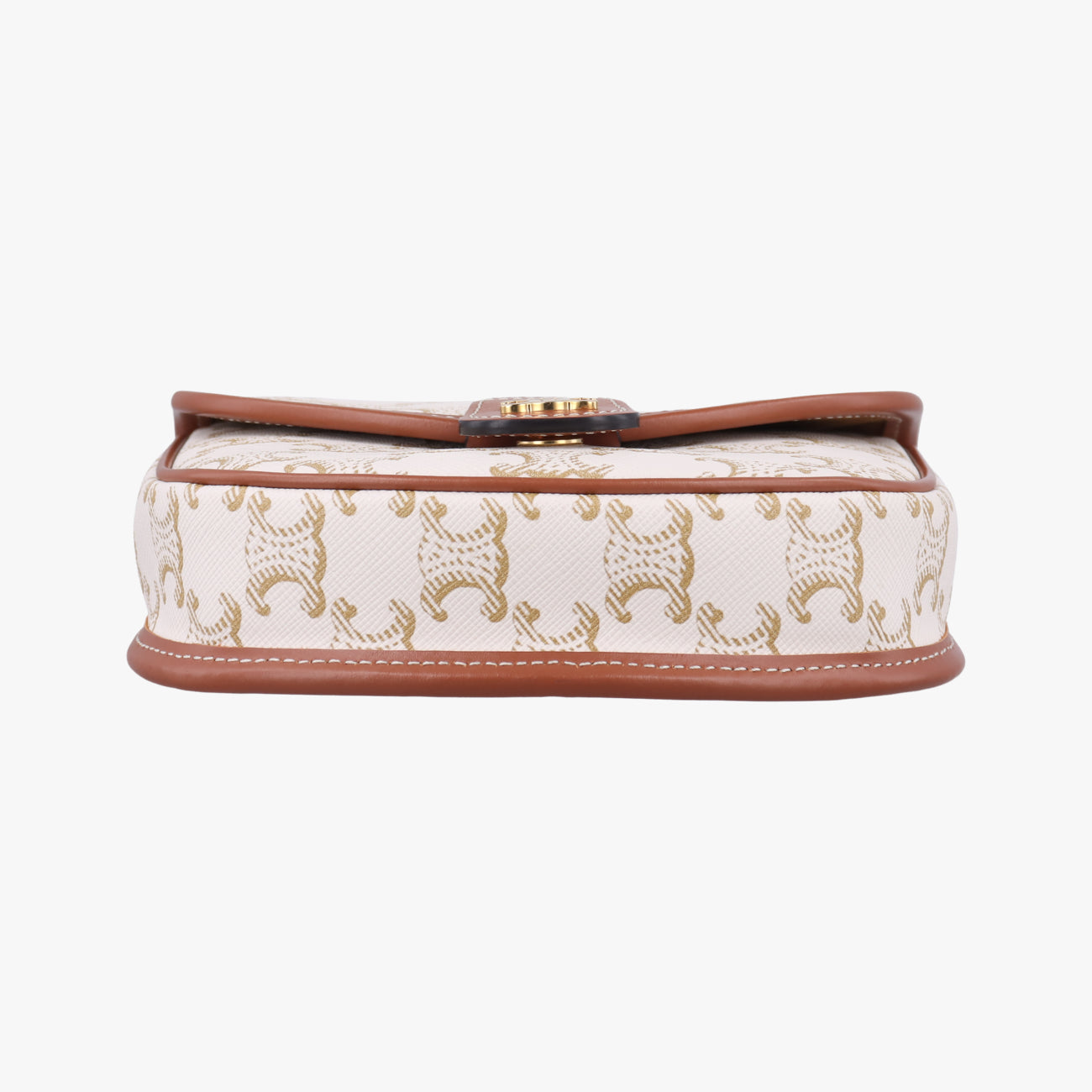 Triomphe Mini Besace White×brown PVC coated canvas  U-CU-5201ミニ ブザス トリオンフ ホワイト×ブラウン PVCコーティングキャンバス  U-CU-5201