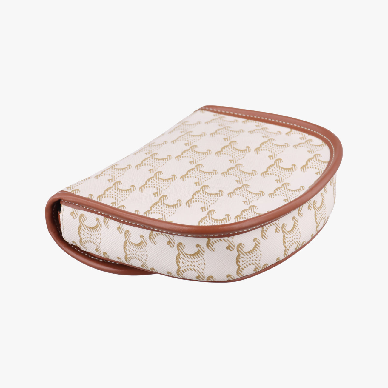 Triomphe Mini Besace White×brown PVC coated canvas  U-CU-5201ミニ ブザス トリオンフ ホワイト×ブラウン PVCコーティングキャンバス  U-CU-5201