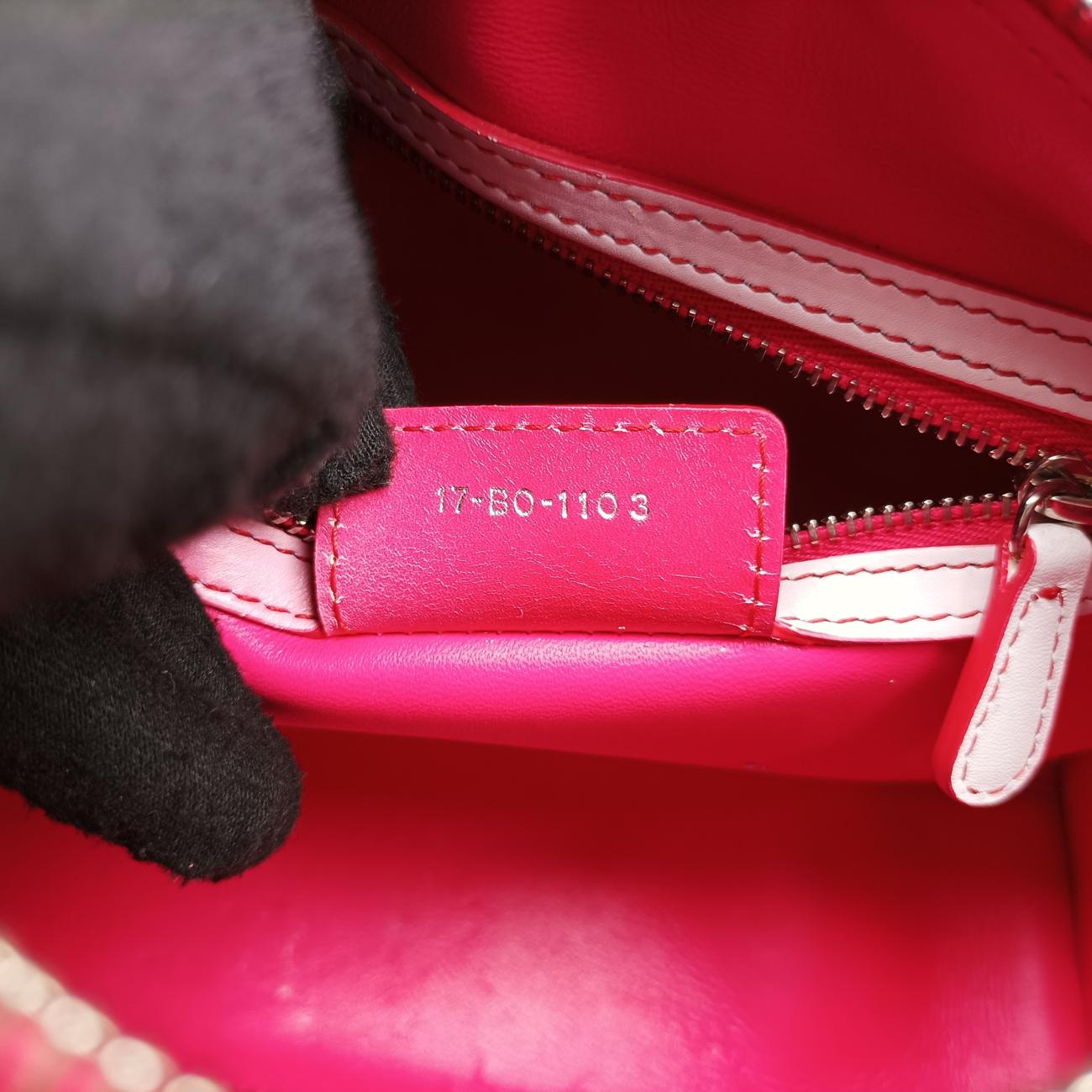 Lady DiorPink×WhiteLeather17-BO-1103レディディオールピンク×ホワイトレザー17-BO-1103