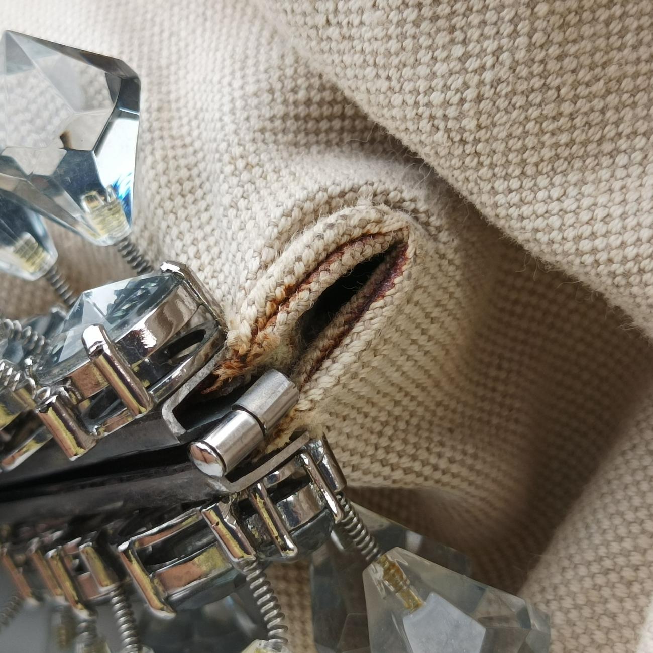 Mistolino Crystal Cluster FrameGreyLeather117ミストリーノクリスタルクラスターフレームグレーレザー117