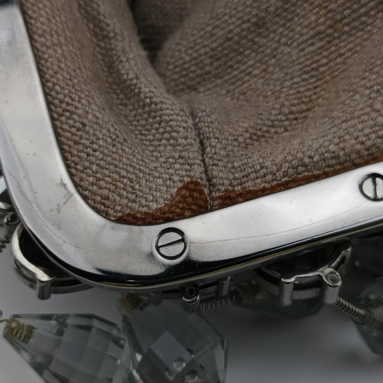 Mistolino Crystal Cluster FrameGreyLeather117ミストリーノクリスタルクラスターフレームグレーレザー117