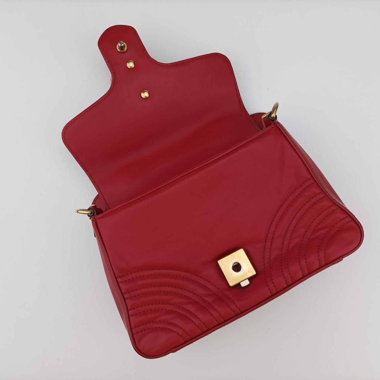 GG MarmontRedLeather547260Lot number unknownGGマーモントレッドレザー547260製番不明