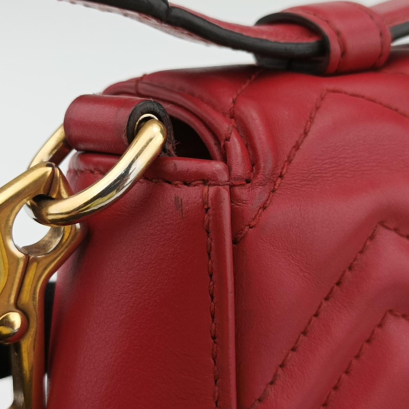 GG MarmontRedLeather547260Lot number unknownGGマーモントレッドレザー547260製番不明