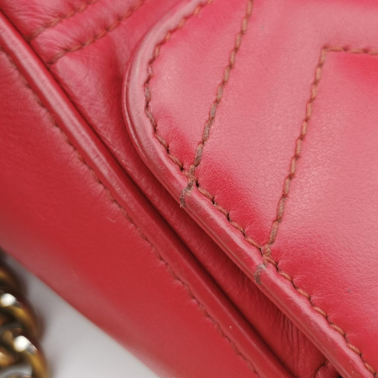 GG MarmontRedLeather547260Lot number unknownGGマーモントレッドレザー547260製番不明