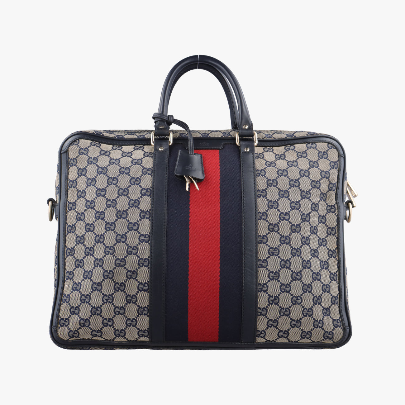 Web Sherry Line business BriefcaseMulticolourLeather x Canvas246408A8125623ウェビング シェリーライン ビジネス ブリーフケースマルチカラーレザーｘキャンバス246408A8125623