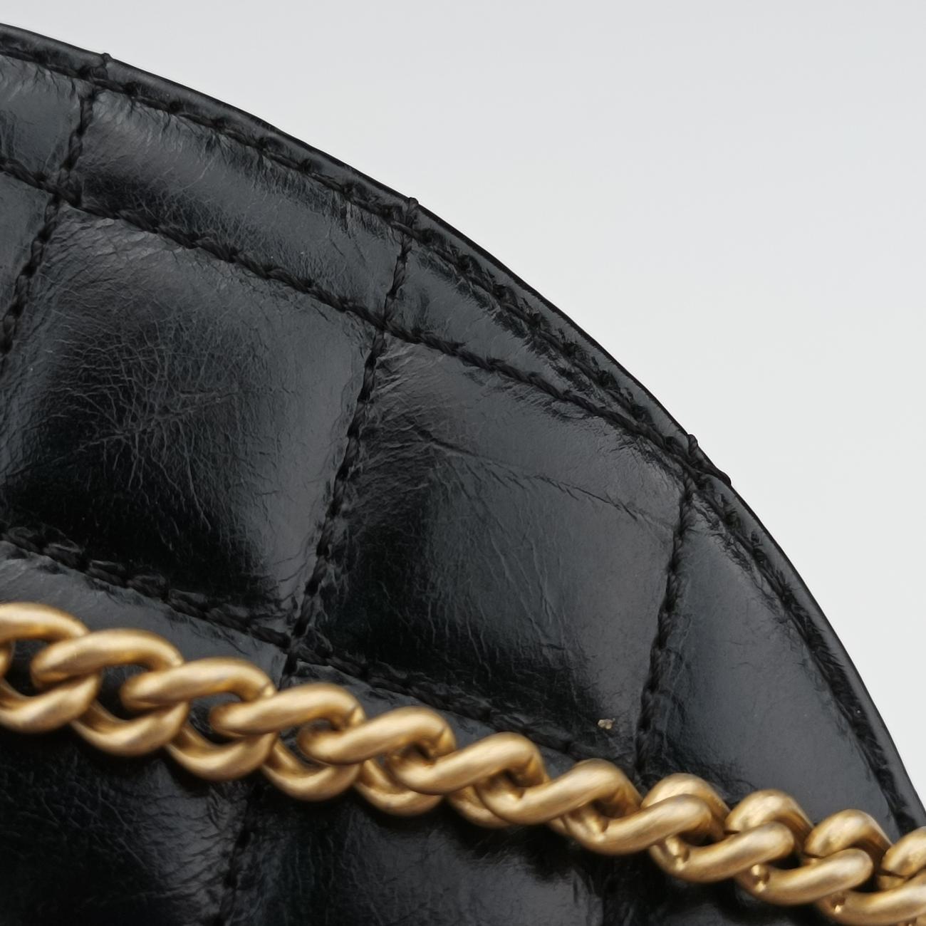 Small En Vogue RoundBlackLeatherAS007527137446スモール アン ヴォーグ ラウンドブラックレザーAS007527137446