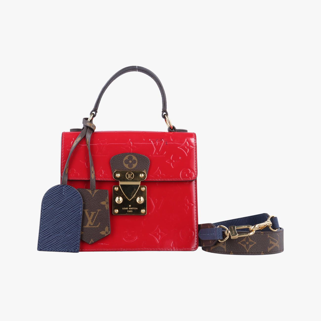 Spring street PMScarlet RedVernis×Leather×Monogram CanvasM90505NZ3109スプリングストリートPMスカーレットヴェルニ×レザー×モノグラムキャンバスM90505NZ3109