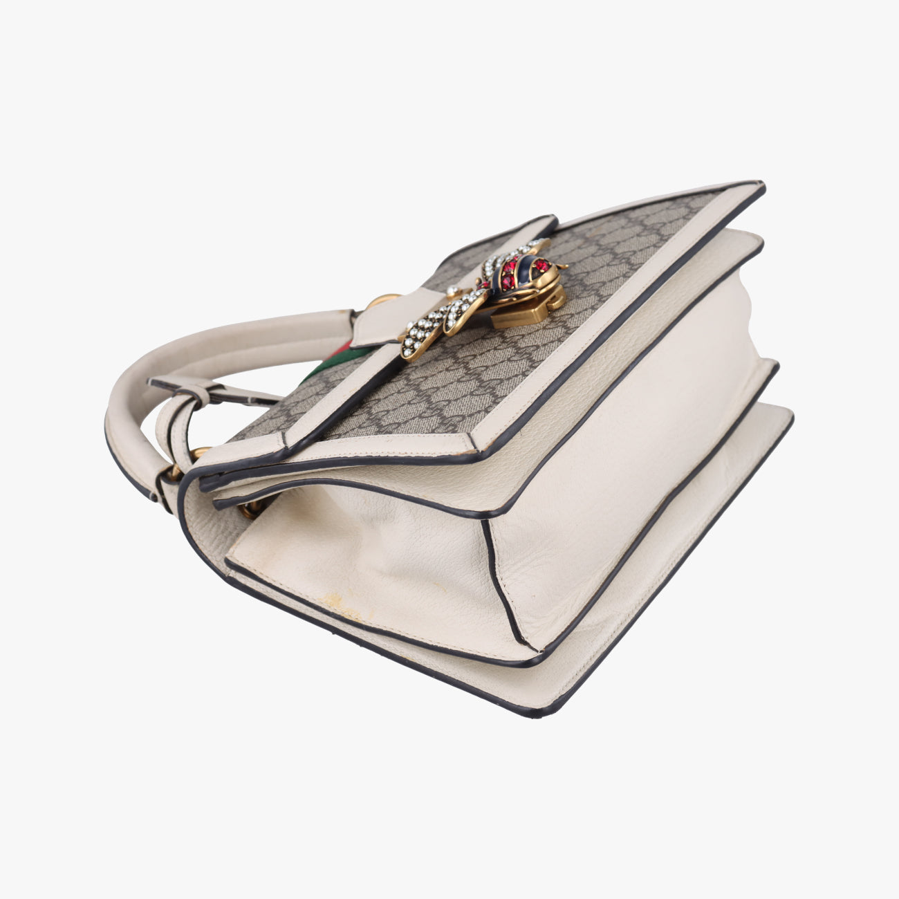 Queen MargaretWhite×MulticolourPVC coated canvas x leather476541I026828100クイーン マーガレットホワイト×マルチカラーPVCコーティングキャンバス×レザー476541I026828100