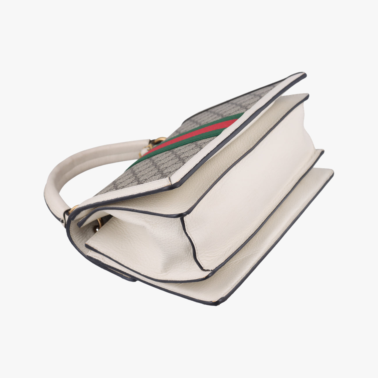 Queen MargaretWhite×MulticolourPVC coated canvas x leather476541I026828100クイーン マーガレットホワイト×マルチカラーPVCコーティングキャンバス×レザー476541I026828100