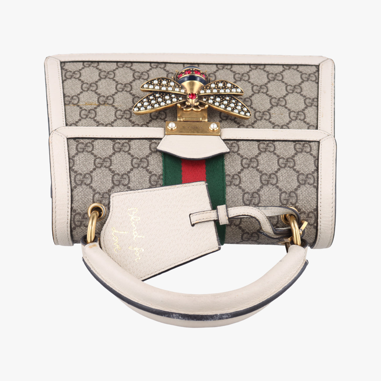 Queen MargaretWhite×MulticolourPVC coated canvas x leather476541I026828100クイーン マーガレットホワイト×マルチカラーPVCコーティングキャンバス×レザー476541I026828100