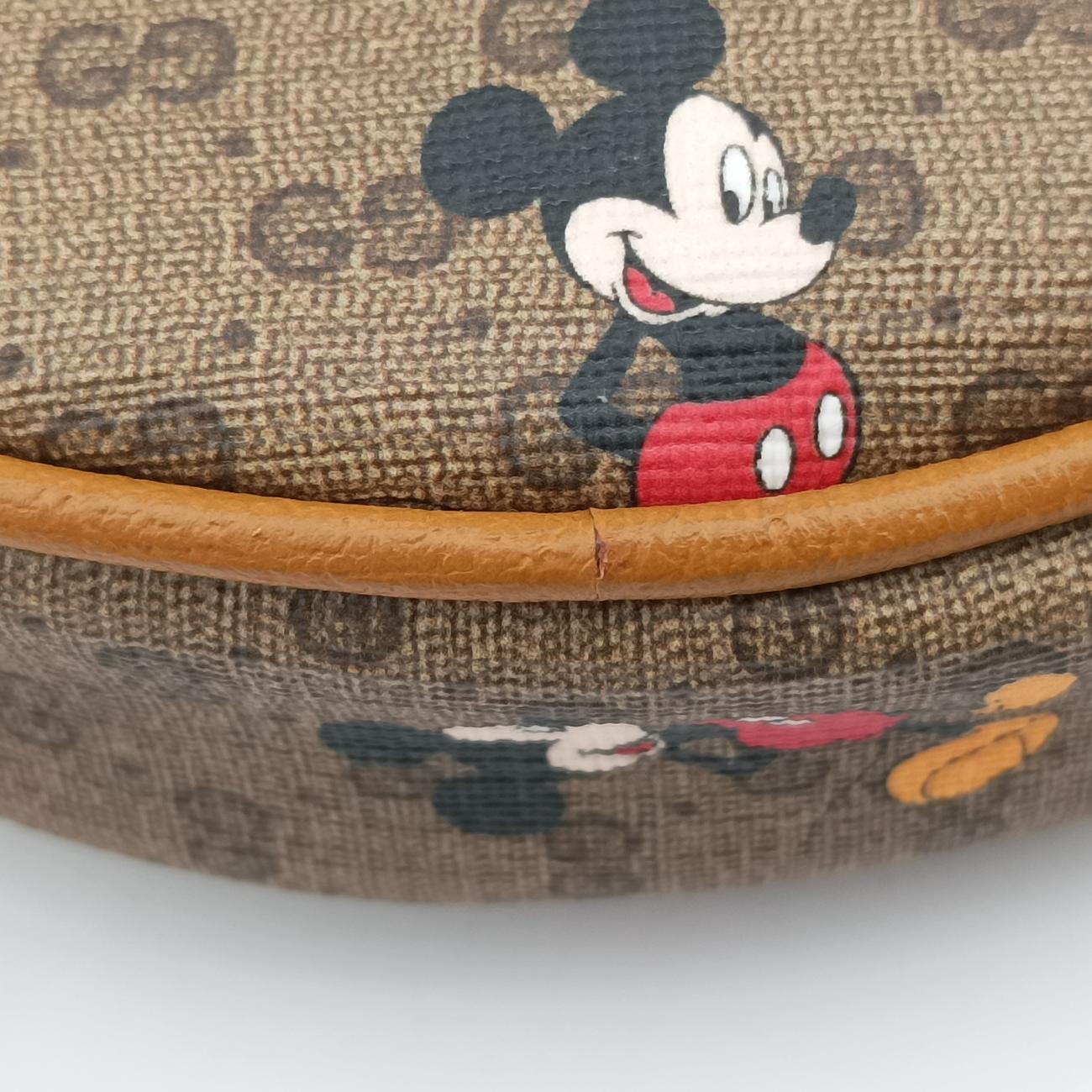DISNEY Collaboration Mickey MouseBrown×multicolorPVC coated canvas603730ディズニーコラボ ミッキーマウスブラウン×マルチPVCコーティングキャンバス603730