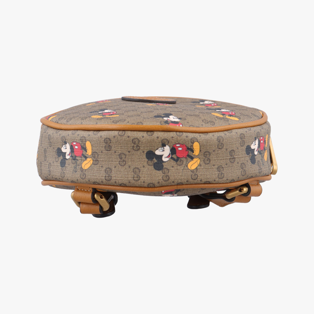 DISNEY Collaboration Mickey MouseBrown×multicolorPVC coated canvas603730ディズニーコラボ ミッキーマウスブラウン×マルチPVCコーティングキャンバス603730