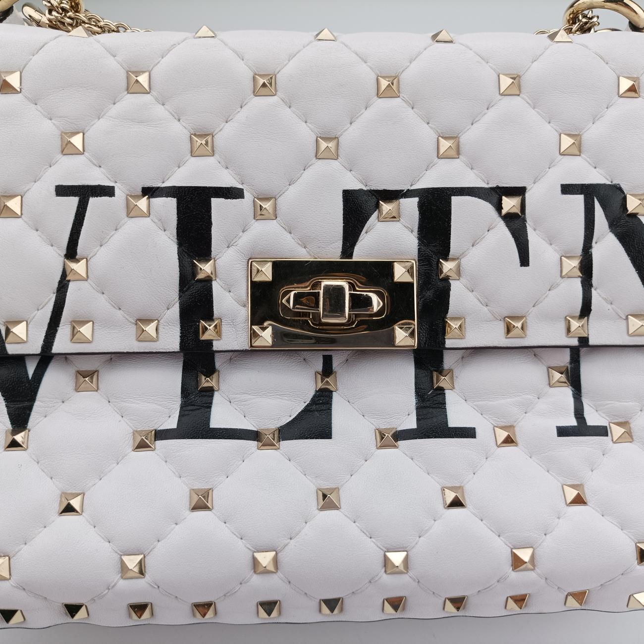 Rockstud SPIKE UPWhiteleatherBL-P122XQC0ロックスタッズスパイクホワイトレザーBL-P122XQC0