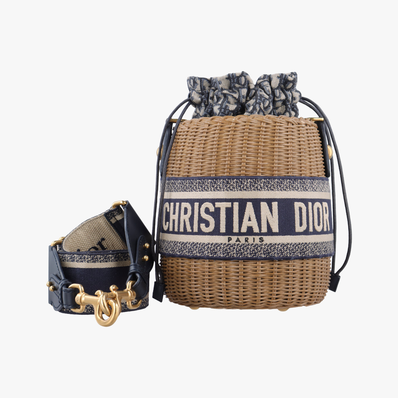 Wicker BasketMulticolourNatural wicker x Dior oblique jacquard63-MA-1200ウィッカー バケットマルチカラーナチュラルウィッカー×ディオール オブリーク ジャカード63-MA-1200