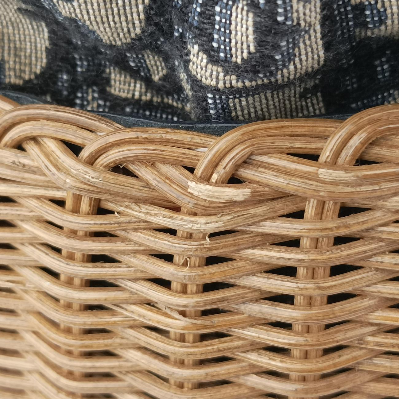 Wicker BasketMulticolourNatural wicker x Dior oblique jacquard63-MA-1200ウィッカー バケットマルチカラーナチュラルウィッカー×ディオール オブリーク ジャカード63-MA-1200
