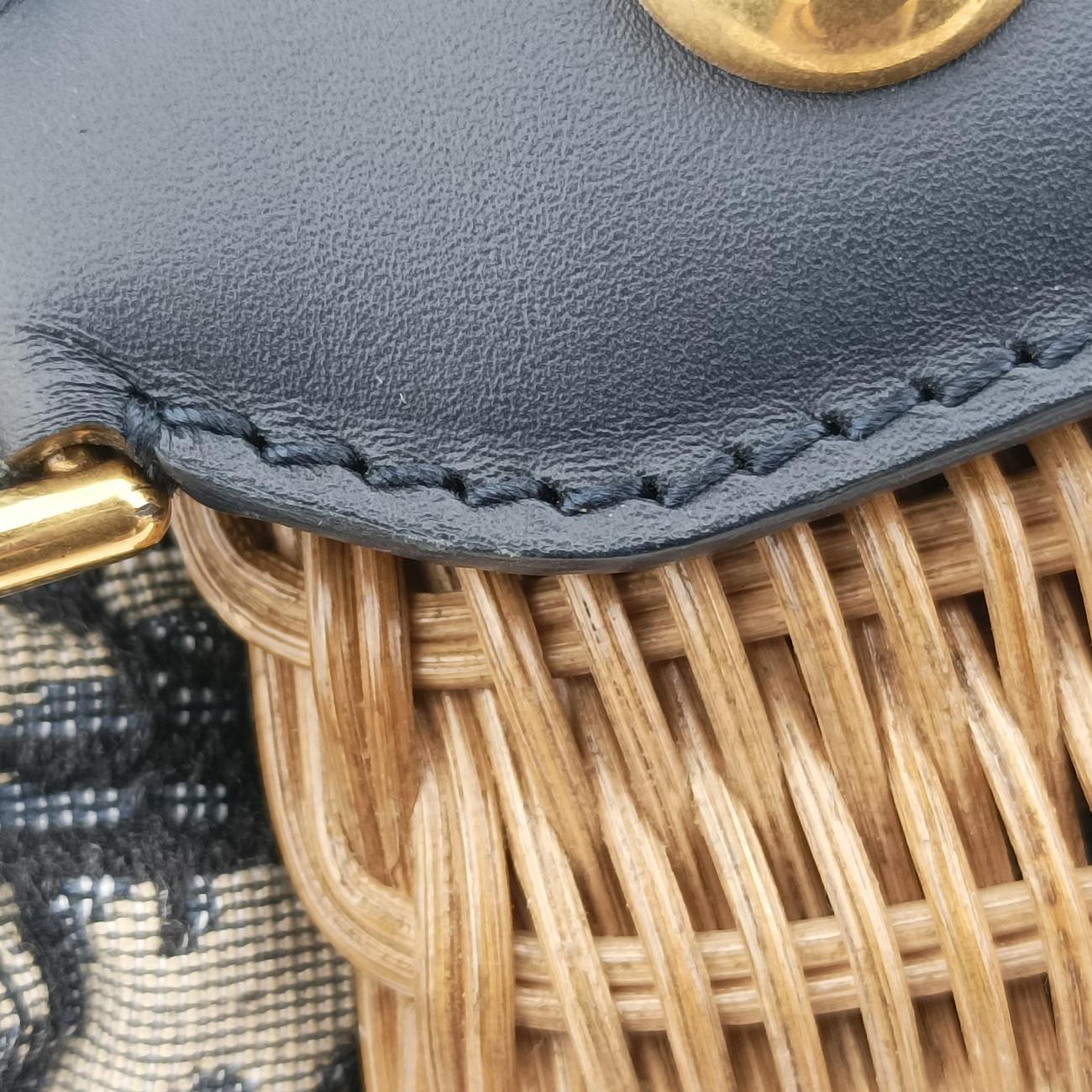 Wicker BasketMulticolourNatural wicker x Dior oblique jacquard63-MA-1200ウィッカー バケットマルチカラーナチュラルウィッカー×ディオール オブリーク ジャカード63-MA-1200
