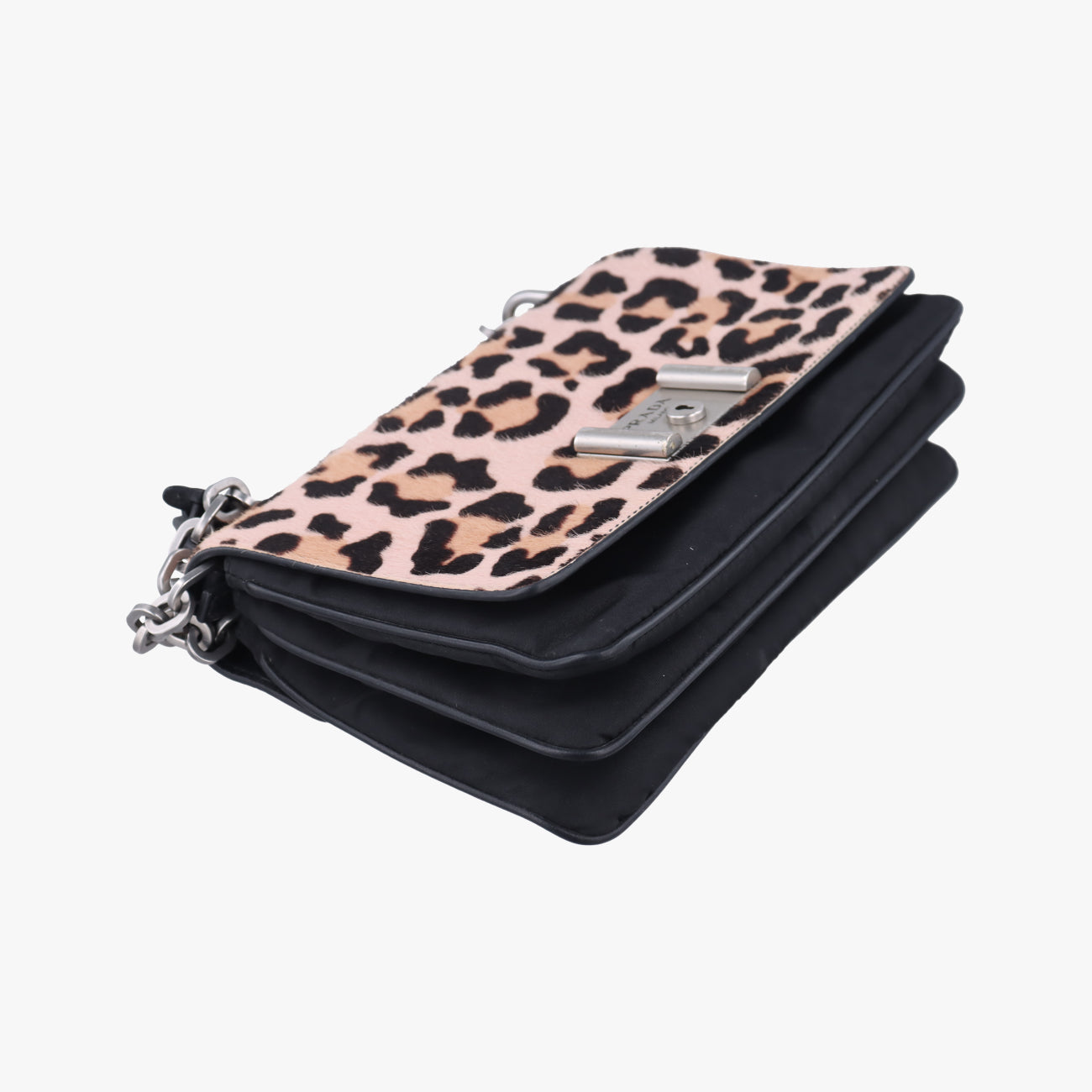 Leopard printkhakiponyhair×nylon1BD009117 Gレオパード柄カーキハラコ×ナイロン1BD009117 G