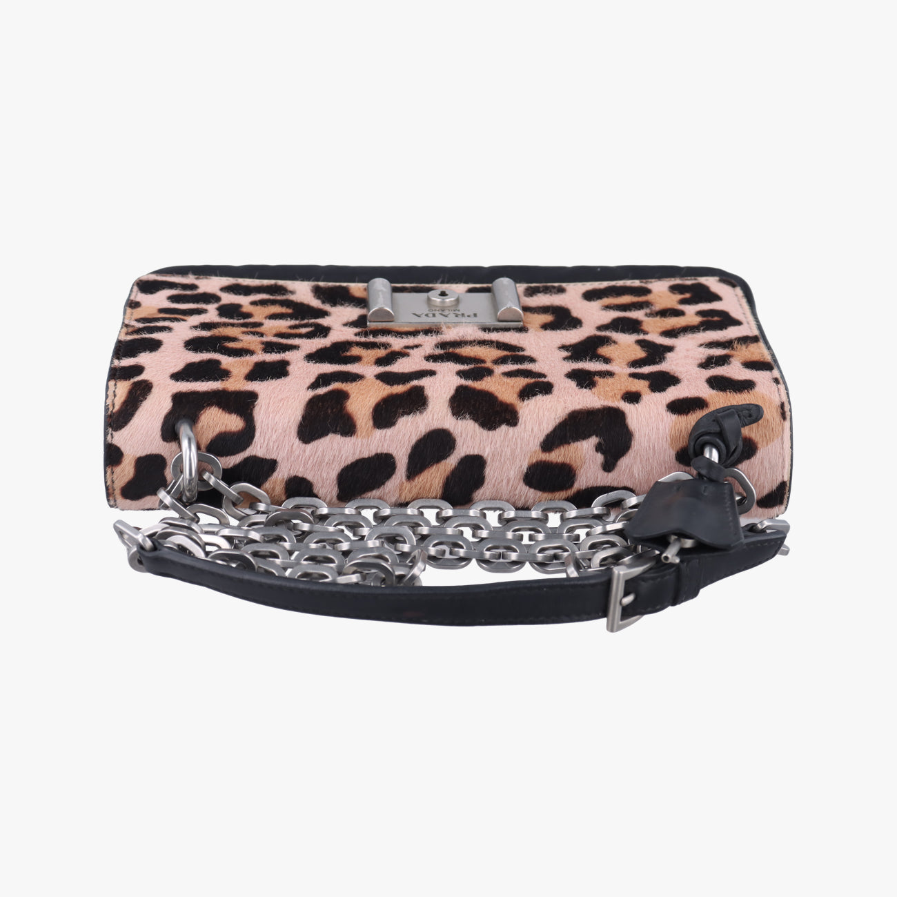 Leopard printkhakiponyhair×nylon1BD009117 Gレオパード柄カーキハラコ×ナイロン1BD009117 G