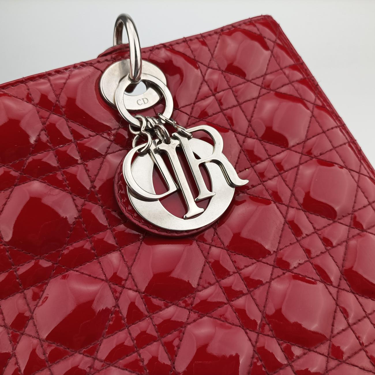 Lady DiorRedPatent Leather16-BO-0121 Bレディディオールレッドパテント16-BO-0121 B