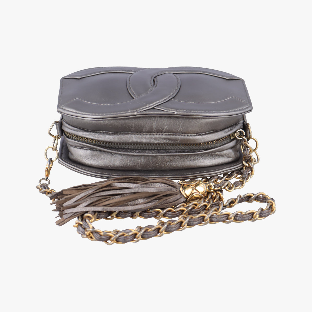 Coco mark fringeSilverlambskin1561090ココマーク フリンジシルバーラムスキン1561090