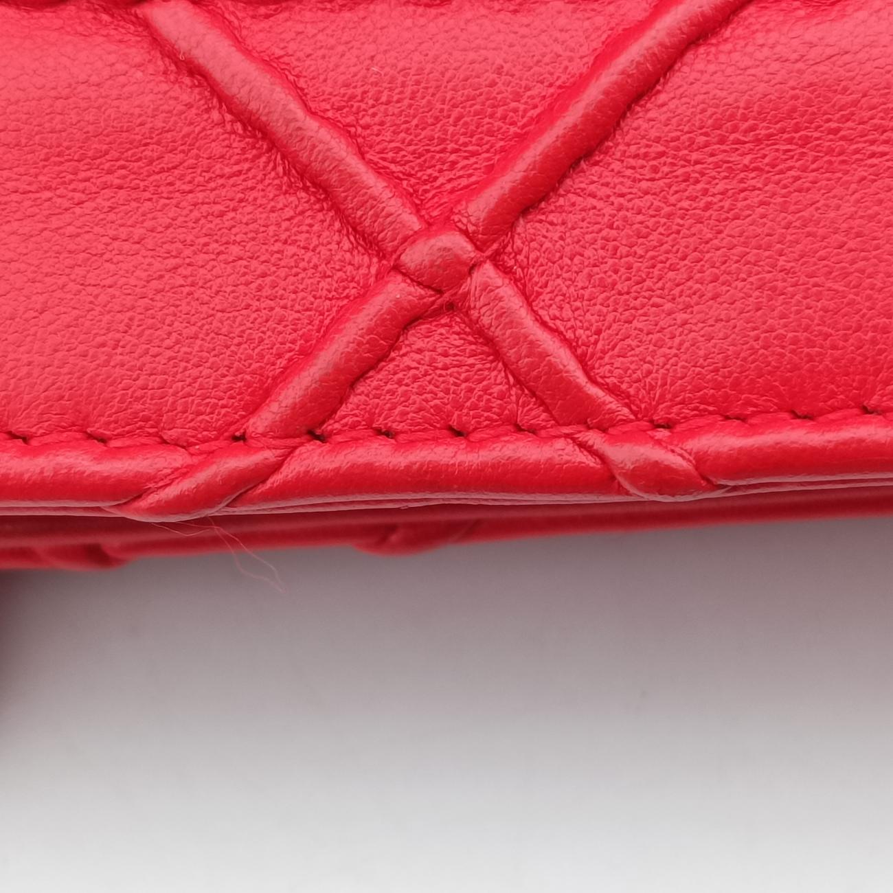 Lady Dior Cannage SoftRedLeather17-BO-0194レディディオール カナージュ ソフトレッドレザー17-BO-0194