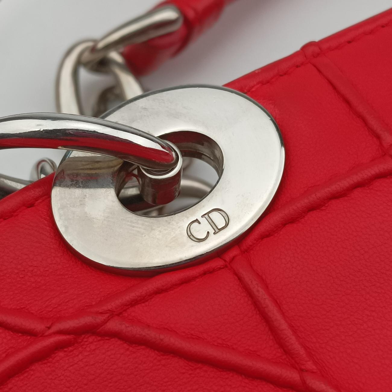 Lady Dior Cannage SoftRedLeather17-BO-0194レディディオール カナージュ ソフトレッドレザー17-BO-0194