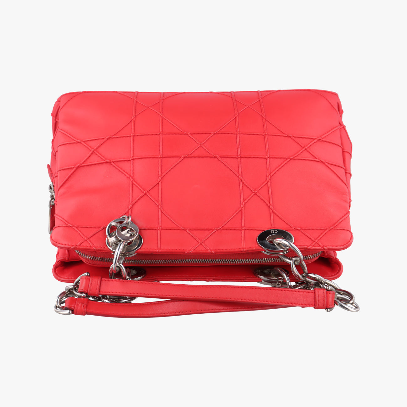 Lady Dior Cannage SoftRedLeather17-BO-0194レディディオール カナージュ ソフトレッドレザー17-BO-0194