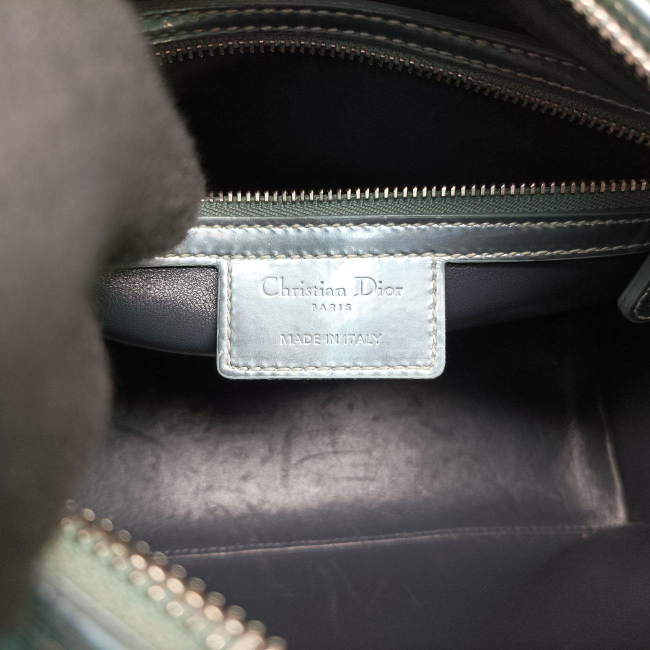 Lady DiorSilverPatent Leather12-BO-1125レディディオールシルバーパテント12-BO-1125