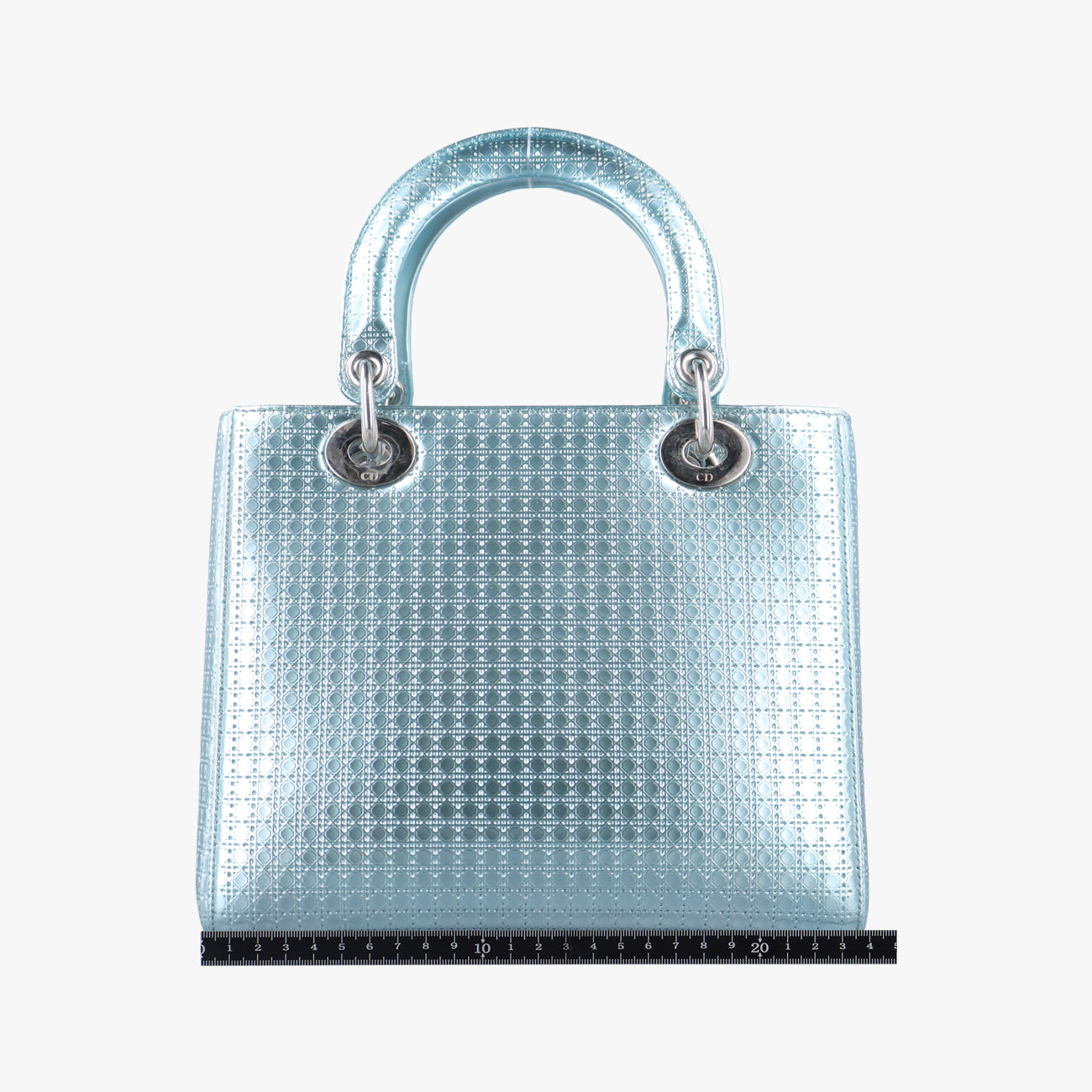 Lady DiorSilverPatent Leather12-BO-1125レディディオールシルバーパテント12-BO-1125