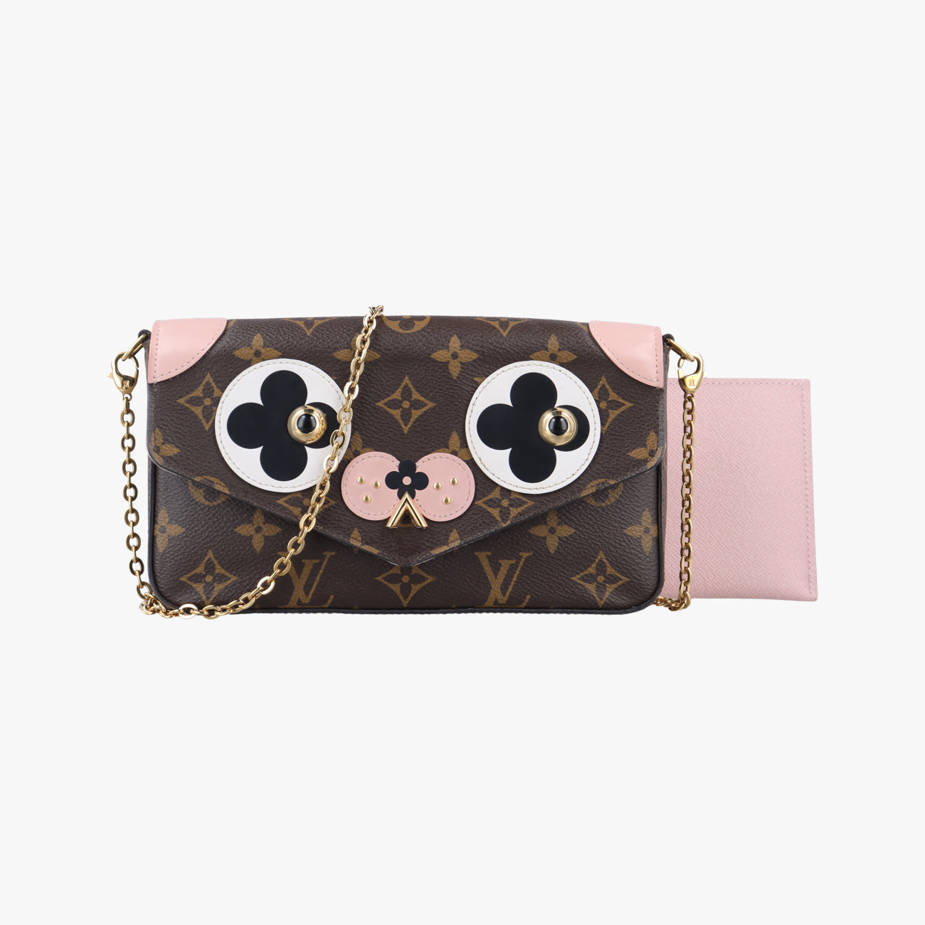 Pochette Felicie Valentine Dogbrown×pinkMonogram CanvasM67248TJ0158ポシェット・フェリシー2018SSモノグラム/ブラウン系×ピンクモノグラムキャンバスM67248TJ0158