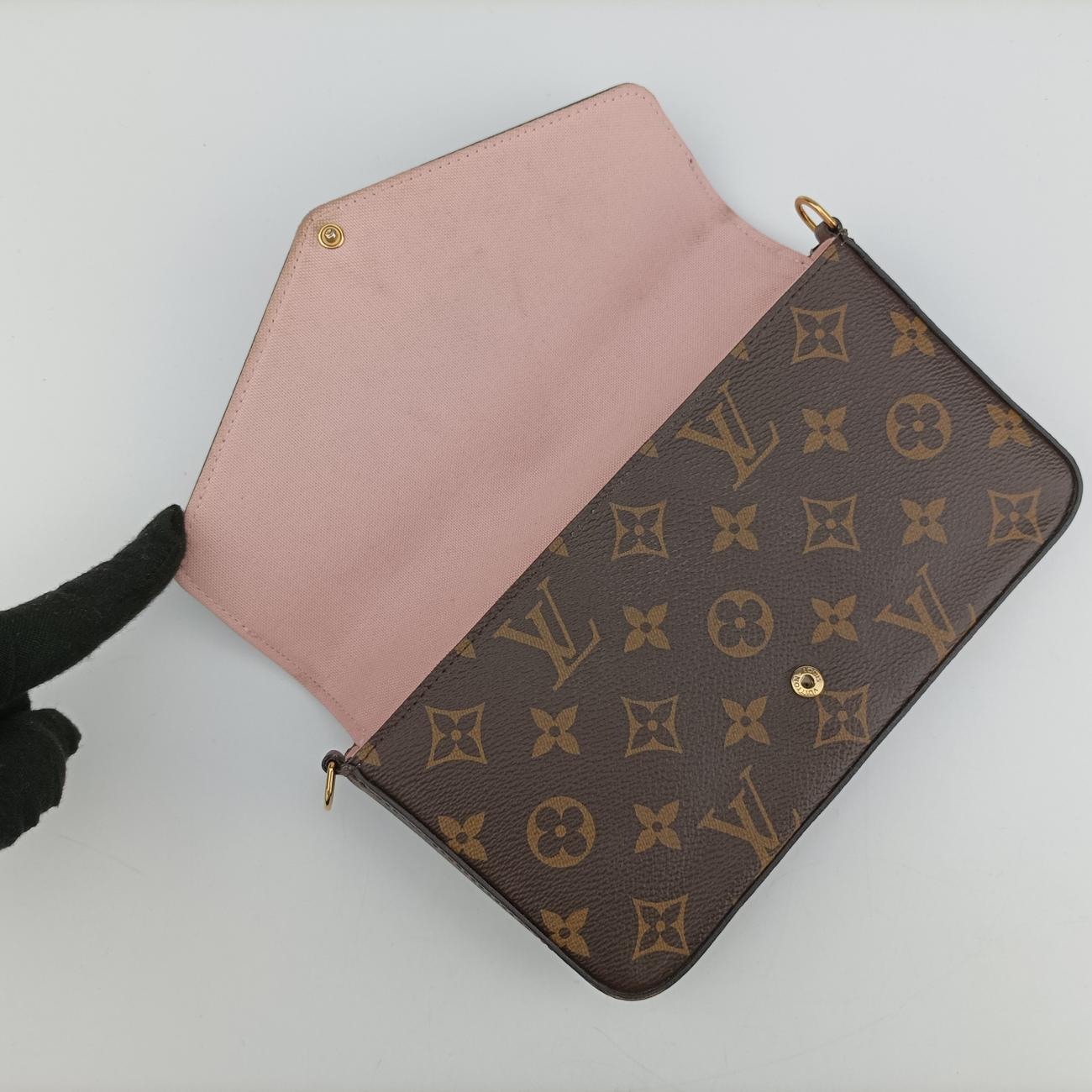 Pochette Felicie Valentine Dogbrown×pinkMonogram CanvasM67248TJ0158ポシェット・フェリシー2018SSモノグラム/ブラウン系×ピンクモノグラムキャンバスM67248TJ0158