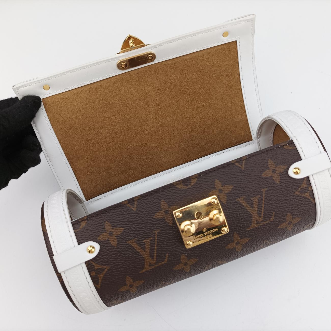 Papillon TrunkBrown×whiteMonogram Canvas×calf leatherM81485ICチップパピヨン トランクモノグラム/ブラウン系×ホワイトモノグラムキャンバス×カーフレザーM81485ICチップ